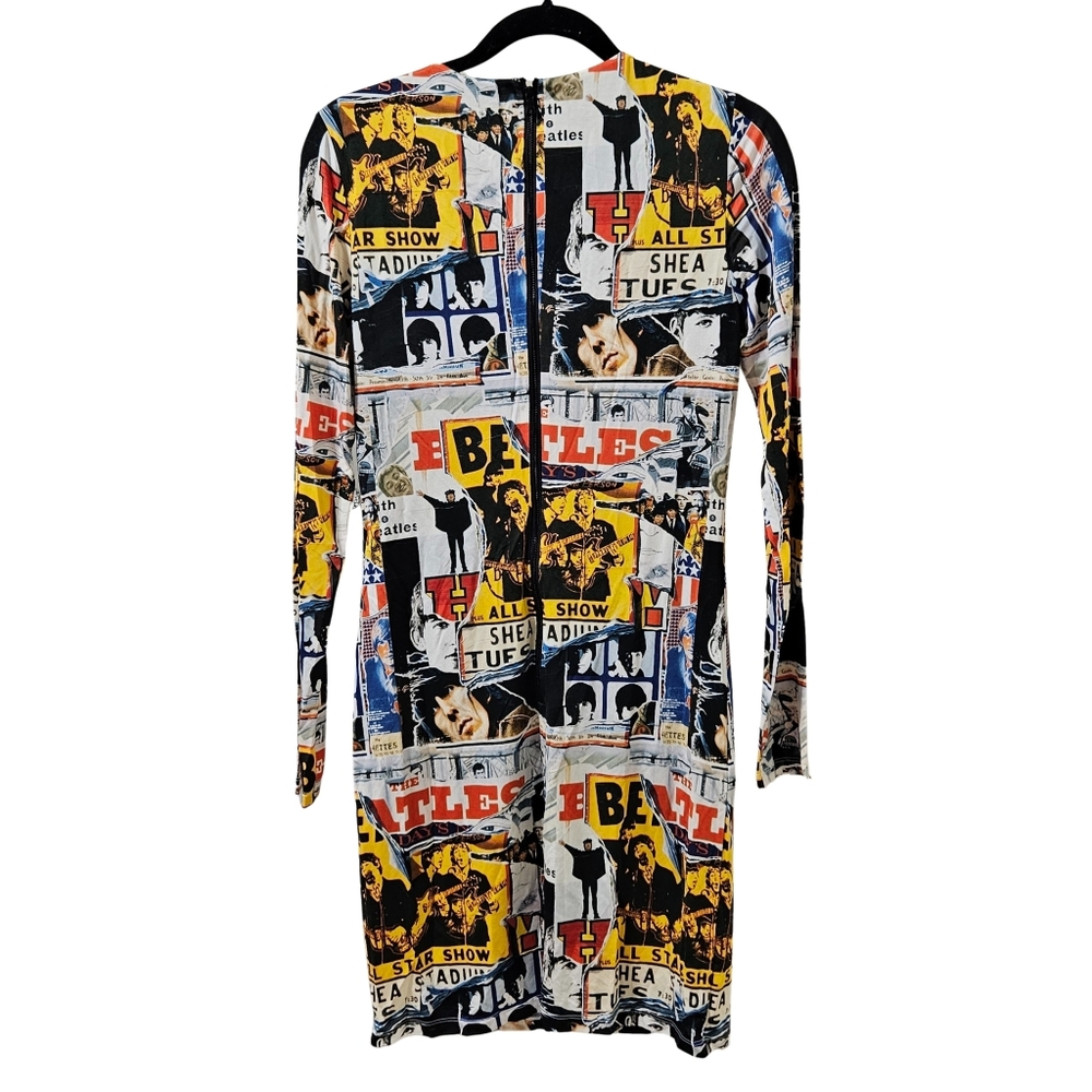 Alice + Olivia The Beatles Delora Mini Dress All Star Show 10 Long Sleeve NWT - Picture 3 of 7